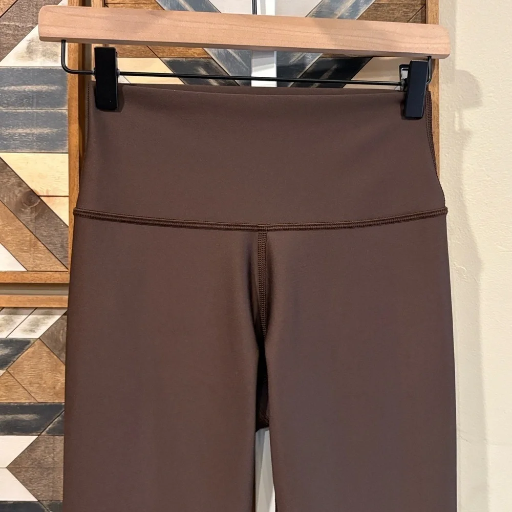 ALO Yoga 7/8 High-Waist Airlift Legging + Corset Bra Set Espresso Brown sz Small